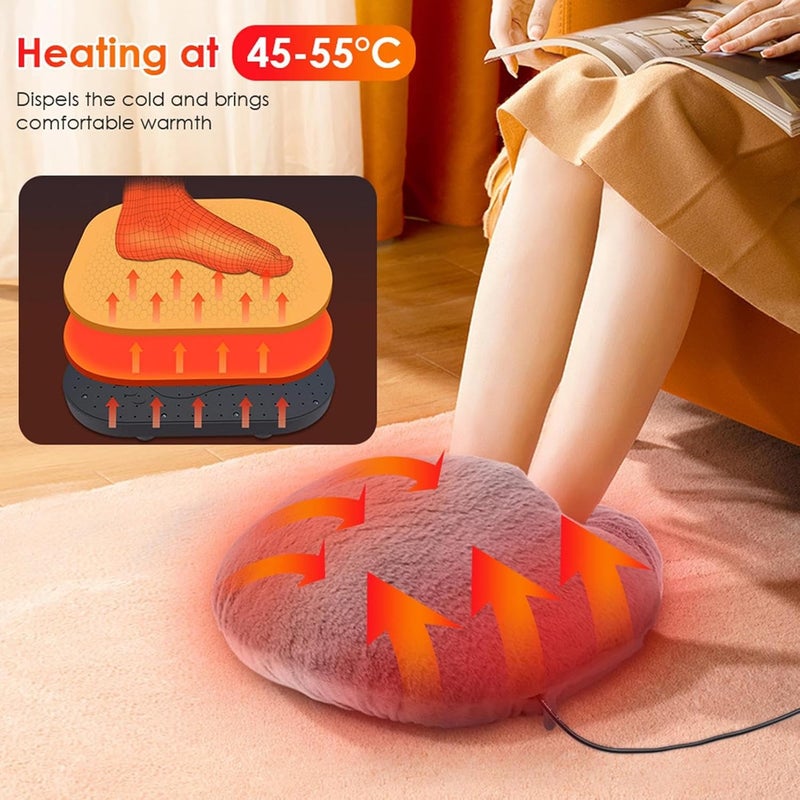 windforgecraft Foot Warmer Under Desk,USB Heated Feet Warmers | Anti-Slip Point Design Rapid Heating Foot Warmer for Home3 Levels of Timing and Temperature Control Borato - Image 2