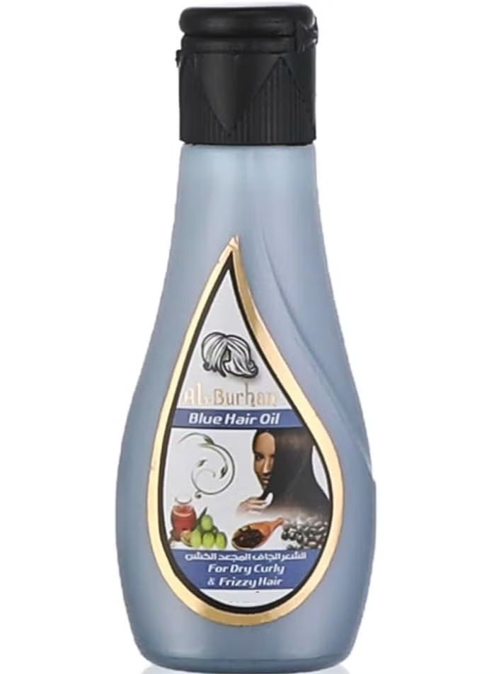 Al Burhan Blue Hair Oil Mix Of Natural Oils For Hair Dry Curly &Frizzy 200 Ml (May vary package) - Image 1