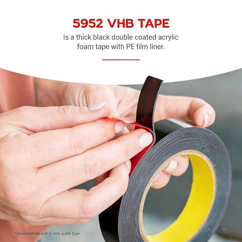 SWIUKPHE Heavy Duty Double Sided Tape, VHB Tape 300cm Length Heavy Duty for Walls, Double Sided mounting Tape for Car, LED Strip Light, Home/Office Decor,25mm x 300cm, 0.8mm Thick - Image 2