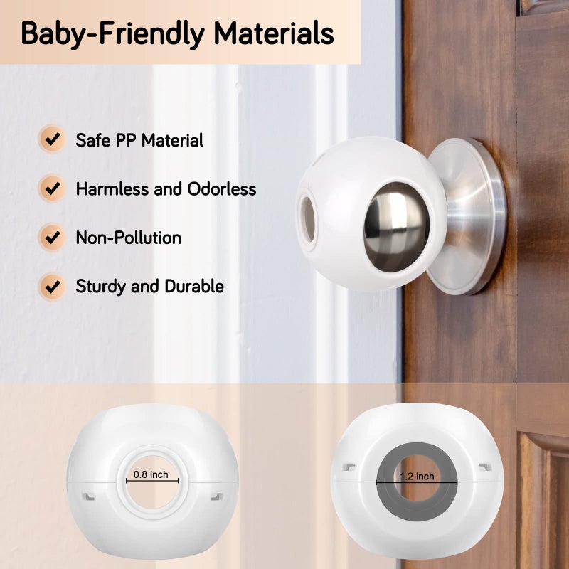 GRENFU Child Proof Door Knob Covers 6-Pack Universal Fit Baby Proof Door Knob Covers Prevents Toddlers from Opening Doors, Easy 1-Hand Use for Adults Door Knob Child Proof Cover Child Door Locks - Image 5