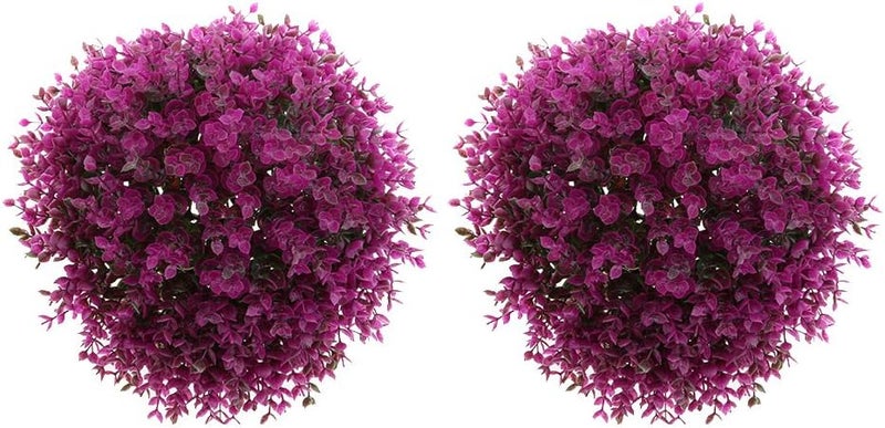klarako Round Topiary Effect Bush Ball Garden Decor, Large, Natural Green/Purple  Purple 29cm - Image 4