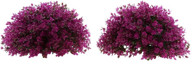 klarako Round Topiary Effect Bush Ball Garden Decor, Large, Natural Green/Purple  Purple 29cm - Image 1