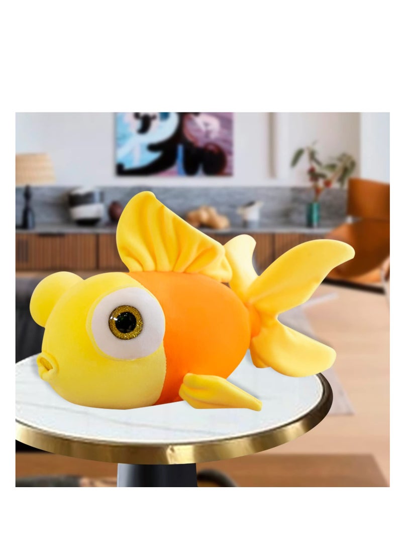 SYOSI Goldfish Stuffed Toy, Animal Soft and Fluffy, Cute Fish Plush Pillow Toy Gift for Kids, for Home, Party, Holiday Decoration, Vacuum Packaging, Perfect Gift for Girlfriend, Family and Friends, Yellow - Image 3