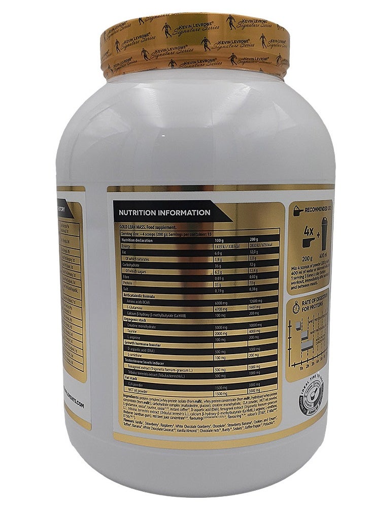 KEVIN LEVRONE - Kevin Levrone Gold Lean Mass, Chocolate Flavor, 3kg - Image 1