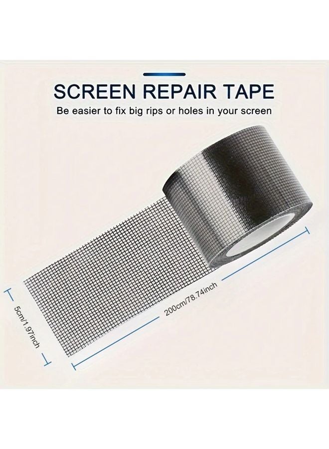 Black Fiberglass Mesh Repair Tape Strong Adhesive Waterproof Easy To Use - Image 4