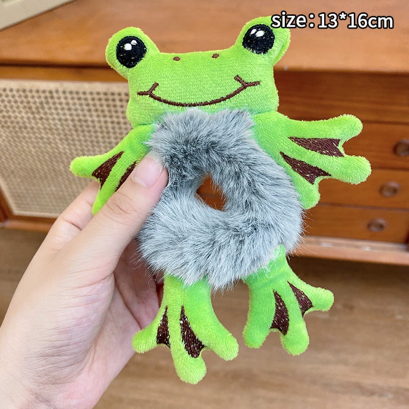 Generic Baowao Bear Hair Loop 2023 New Cute Plush Bear Tie-up Rope Womens Internet Celebratory Cartoon Hair Rope Pontail Rubber Tendon 8 The Frog