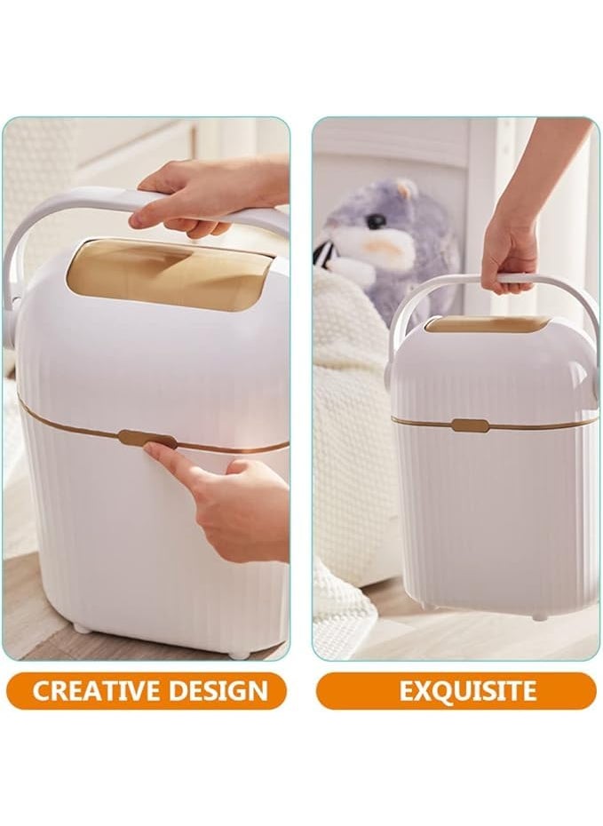 MAPPLE CREATION MAPPLE CREATION Kitchen Trash Can with Lid Household Trash Can Cabinet Door Hanging Garbage Bin 9L Large Capacity Waste Bin With Sliding Cover Creative Paper Basket Kitchen Bathroom Accessories  - Image 2