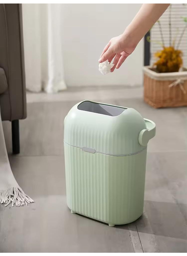 MAPPLE CREATION MAPPLE CREATION Kitchen Trash Can with Lid Household Trash Can Cabinet Door Hanging Garbage Bin 9L Large Capacity Waste Bin With Sliding Cover Creative Paper Basket Kitchen Bathroom Accessories  - Image 1