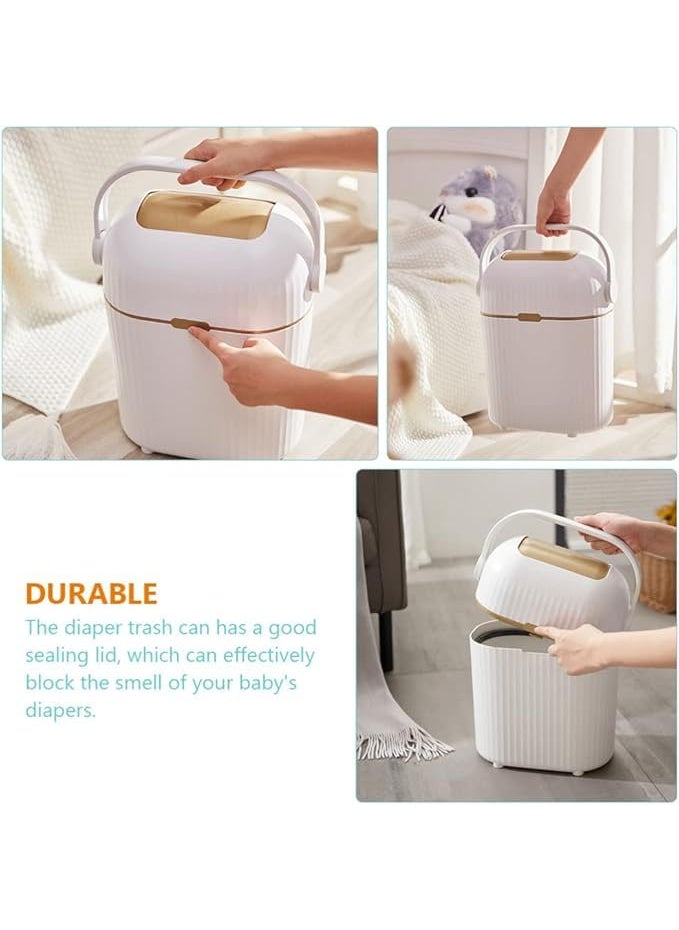 MAPPLE CREATION MAPPLE CREATION Kitchen Trash Can with Lid Household Trash Can Cabinet Door Hanging Garbage Bin 9L Large Capacity Waste Bin With Sliding Cover Creative Paper Basket Kitchen Bathroom Accessories  - Image 5