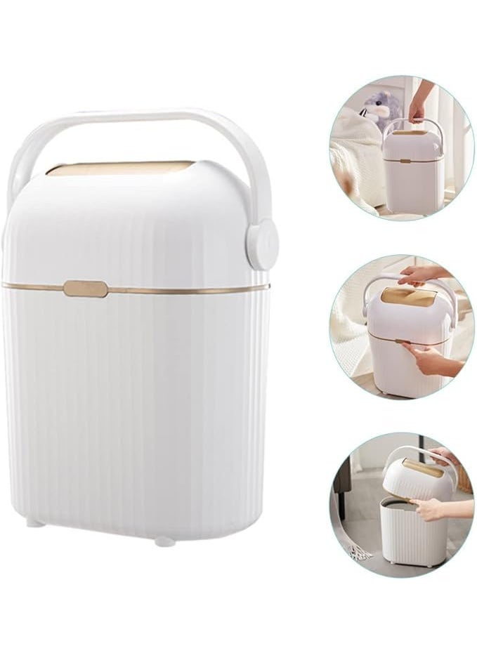 MAPPLE CREATION MAPPLE CREATION Kitchen Trash Can with Lid Household Trash Can Cabinet Door Hanging Garbage Bin 9L Large Capacity Waste Bin With Sliding Cover Creative Paper Basket Kitchen Bathroom Accessories  - Image 3