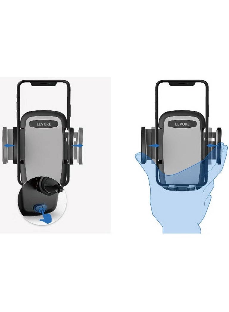 ليفور حامل جوال للسيارة من ليفوري قابل للتعديل 360 درجة - أسود - Image 2