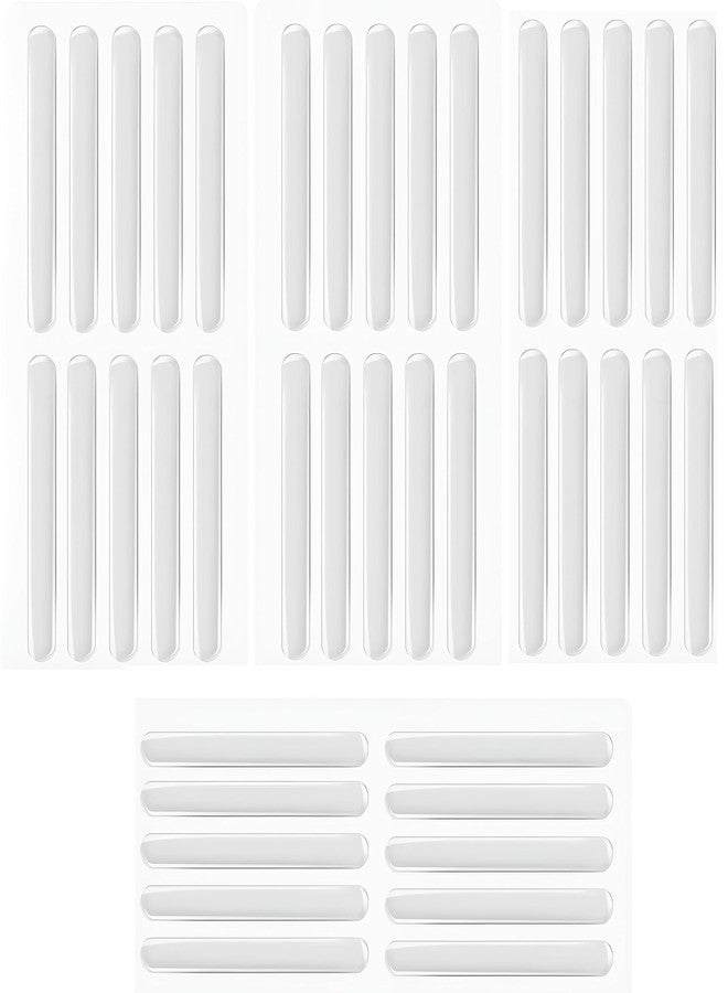 Divox Clear Rubber Silicone Strip Wall Protector Cabinet Door Bumper Furniture Drawer Safety Stopper Silicon Anti-Slip Silent Bumpers Self Adhesive Wall Protector Furniture Crash Pads (40) - Image 1