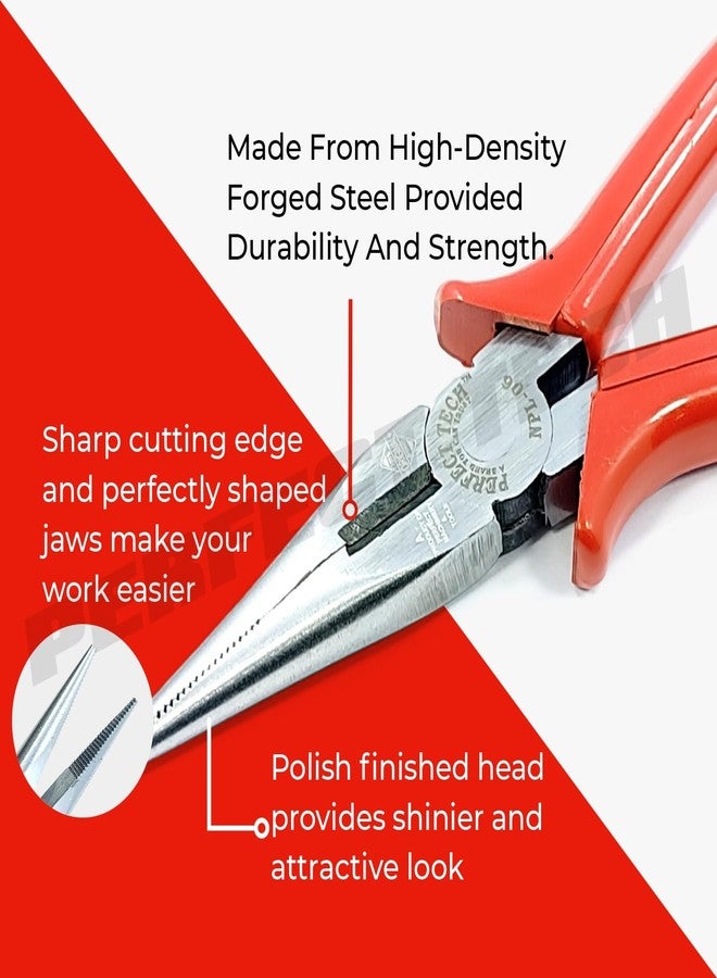 PERFECT TECH Long Nose Plier 6 Inch(NPL-06) | Heavy Duty Combination Long Nose | Industrial Servicing Hand Tools | Tool For Holding, Gripping & Cutting Wires | Pliers For Electrical Repair - Image 3