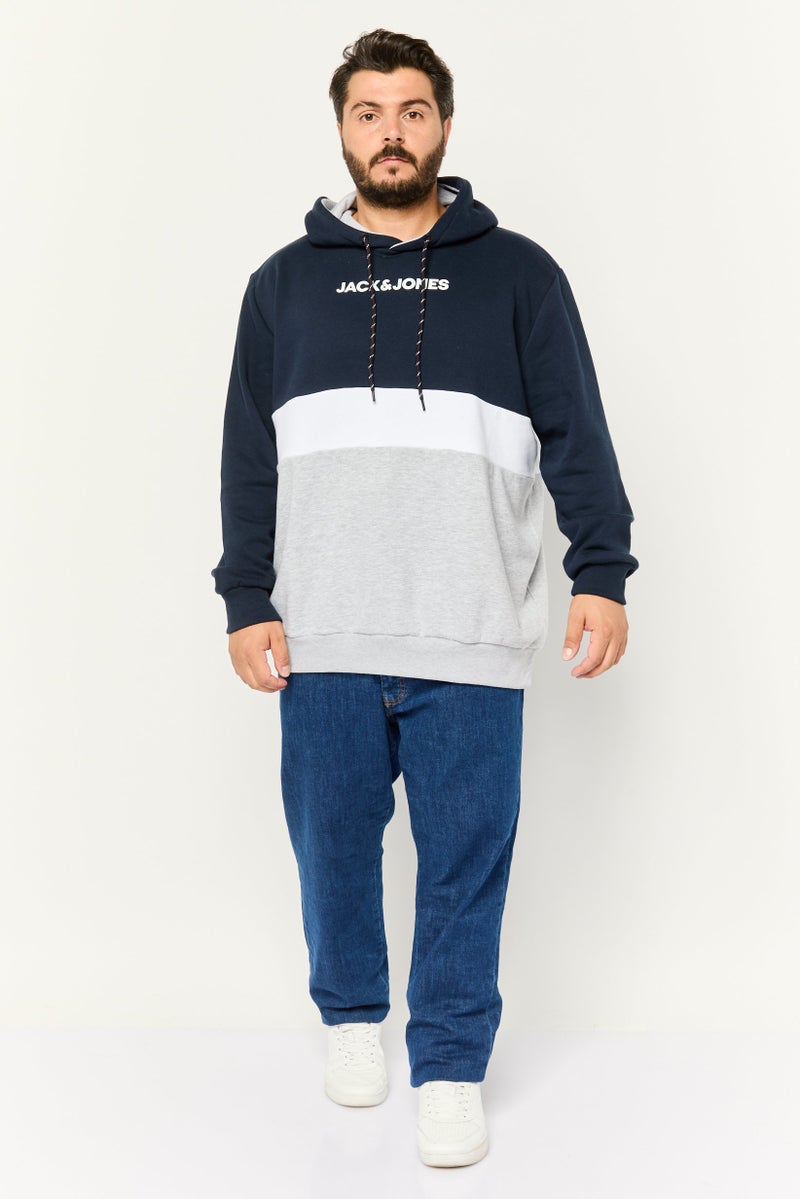 Jack Jones Men Hooded Long Sleeve Colorblock Sweatshirt, Multicolor  - Image 2