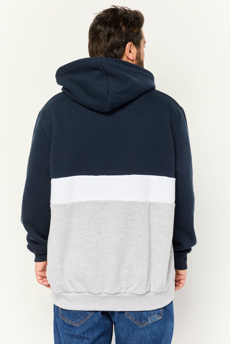 Jack Jones Men Hooded Long Sleeve Colorblock Sweatshirt, Multicolor  - Image 3