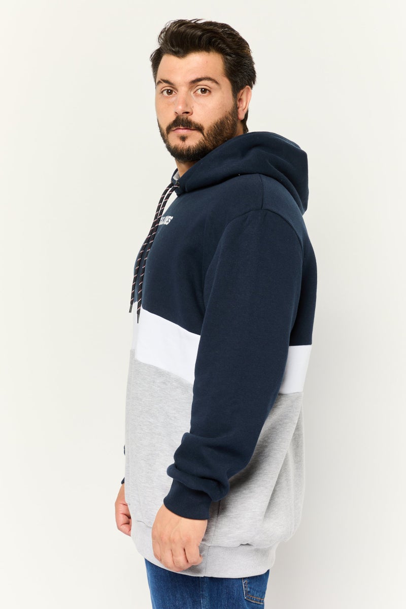 Jack Jones Men Hooded Long Sleeve Colorblock Sweatshirt, Multicolor  - Image 4