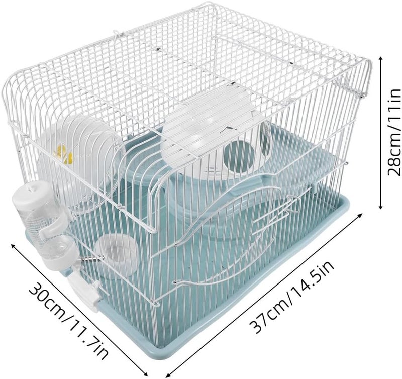 Hamster Cage: Small Animal Cages - Plastic Removable Tray Two-Tier Play Area Carrier Enclosure for Gerbil Hamster Mouse and Small Animal - Image 2