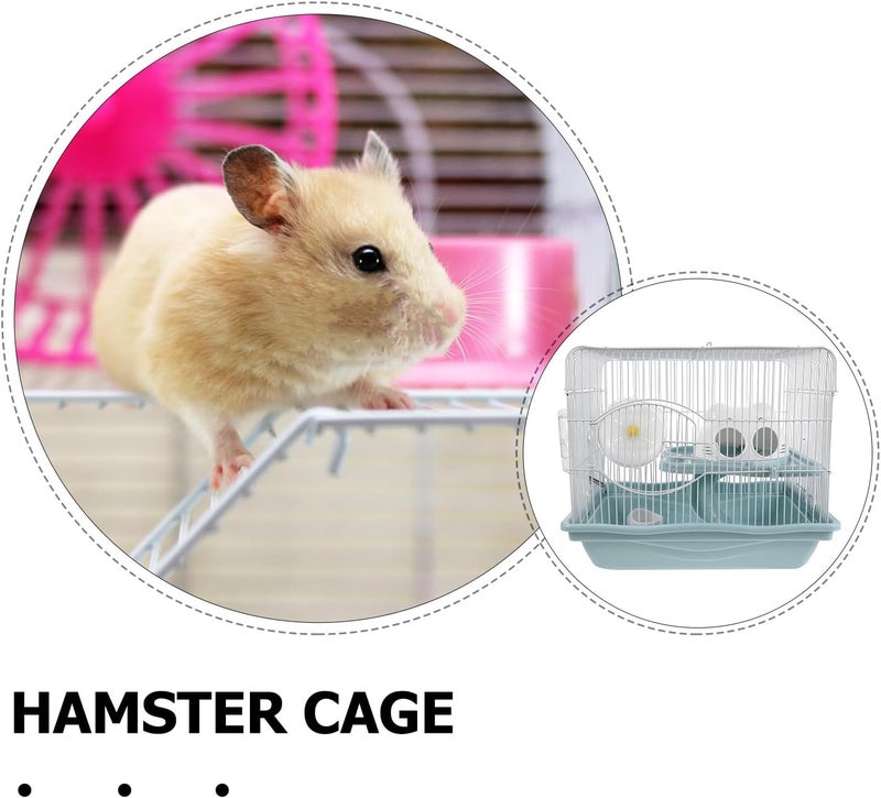 Hamster Cage: Small Animal Cages - Plastic Removable Tray Two-Tier Play Area Carrier Enclosure for Gerbil Hamster Mouse and Small Animal - Image 3