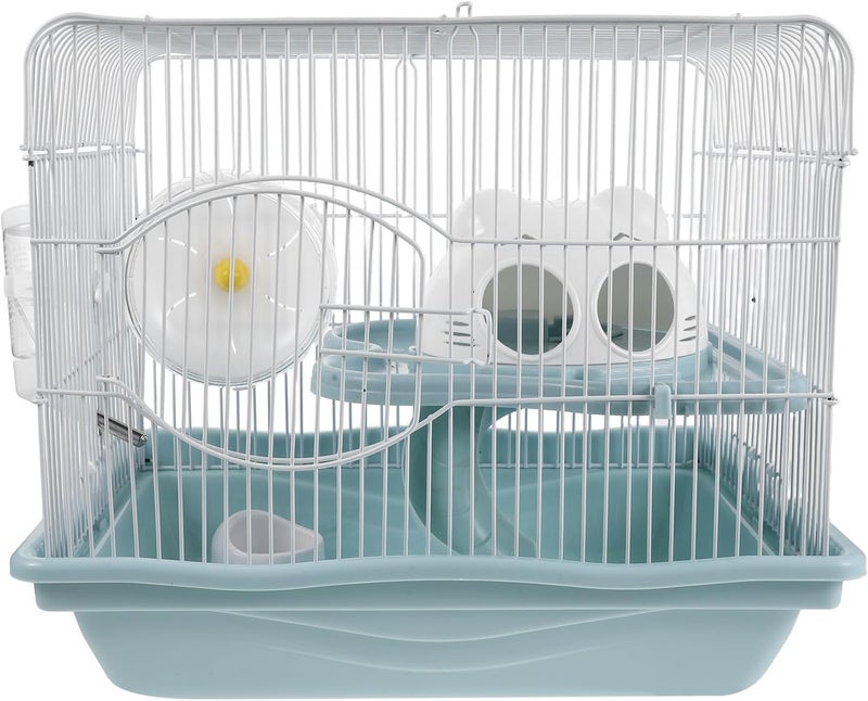 Hamster Cage: Small Animal Cages - Plastic Removable Tray Two-Tier Play Area Carrier Enclosure for Gerbil Hamster Mouse and Small Animal - Image 1