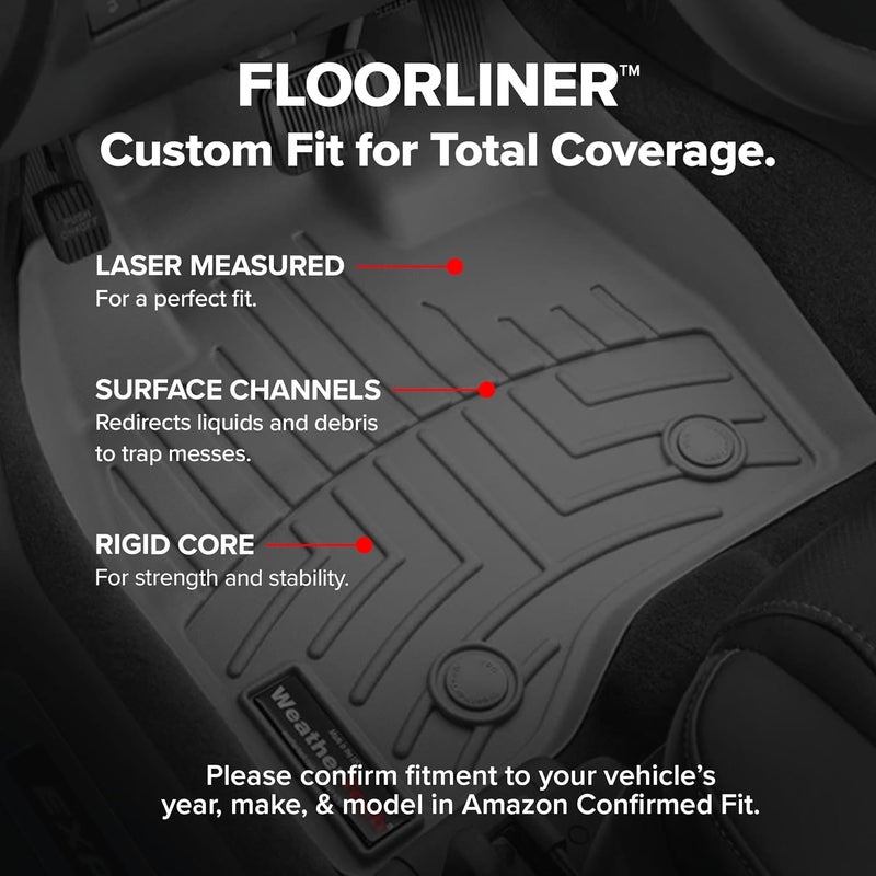 WeatherTech DigitalFit Front and Rear Floorliner Mats for 2019-2020 Chevy Silverado/GMC Sierra Crew Cab, Black - Image 3