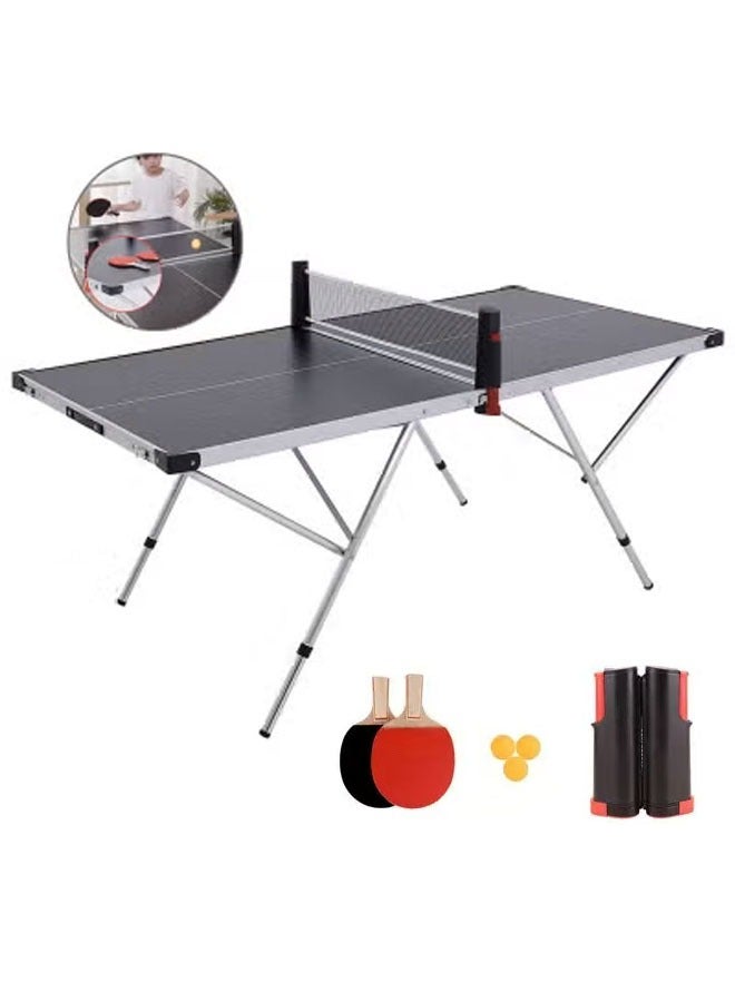 founder Home Indoor and Outdoor Portable Table Tennis Table, Removable and Foldable Portable Table Tennis Table 160*80*55/70CM - Image 1