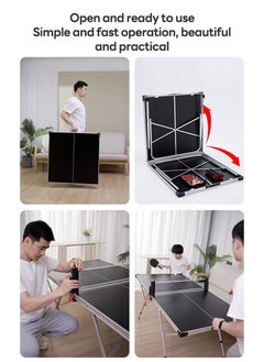 founder Home Indoor and Outdoor Portable Table Tennis Table, Removable and Foldable Portable Table Tennis Table 160*80*55/70CM  - Image 3