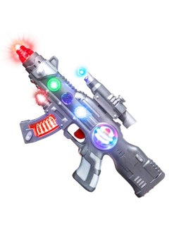ArtCreativity Light Up Spin Ball Blaster Toy Gun 12.5 Inch Assault Rifle With Thrilling Multicolor Leds And Sound Effects Batteries Included Really Cool Play Gun For Boys And Girls Great Gift Idea  - Image 1