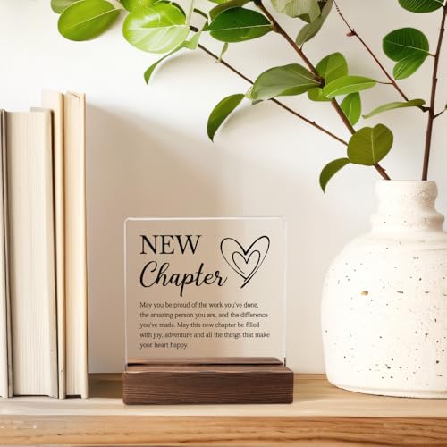 PUVOXHO Next Chapter Definition Acrylic Sign with Wooden Stand, New Start Gifts for Leader Manager Advisor Mentor Colleague, Farewell Appreciation Leaving Goodbye Gifts for Coworker Friend - Image 4