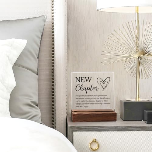 PUVOXHO Next Chapter Definition Acrylic Sign with Wooden Stand, New Start Gifts for Leader Manager Advisor Mentor Colleague, Farewell Appreciation Leaving Goodbye Gifts for Coworker Friend - Image 5