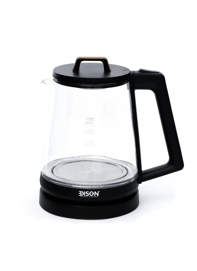 EDISON Edison Kettle 1.7 Liter Black/Glass  - Image 1