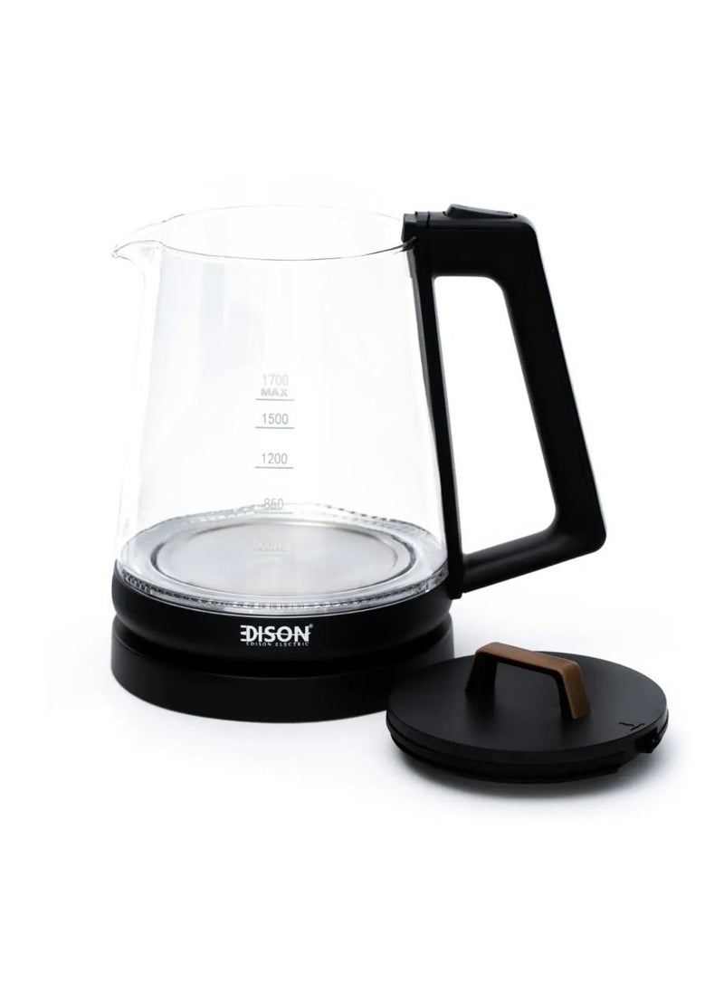 EDISON Edison Kettle 1.7 Liter Black/Glass  - Image 2