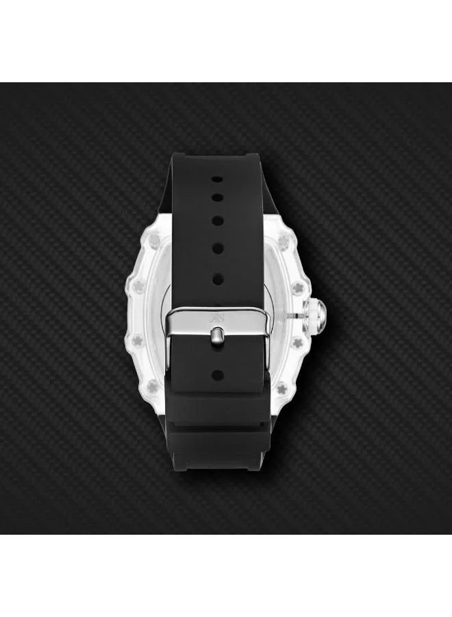 Kenneth Scott black Men's Silicone Analog Watch K25009-SSBX - 43 mm for Men | Best Price UAE
