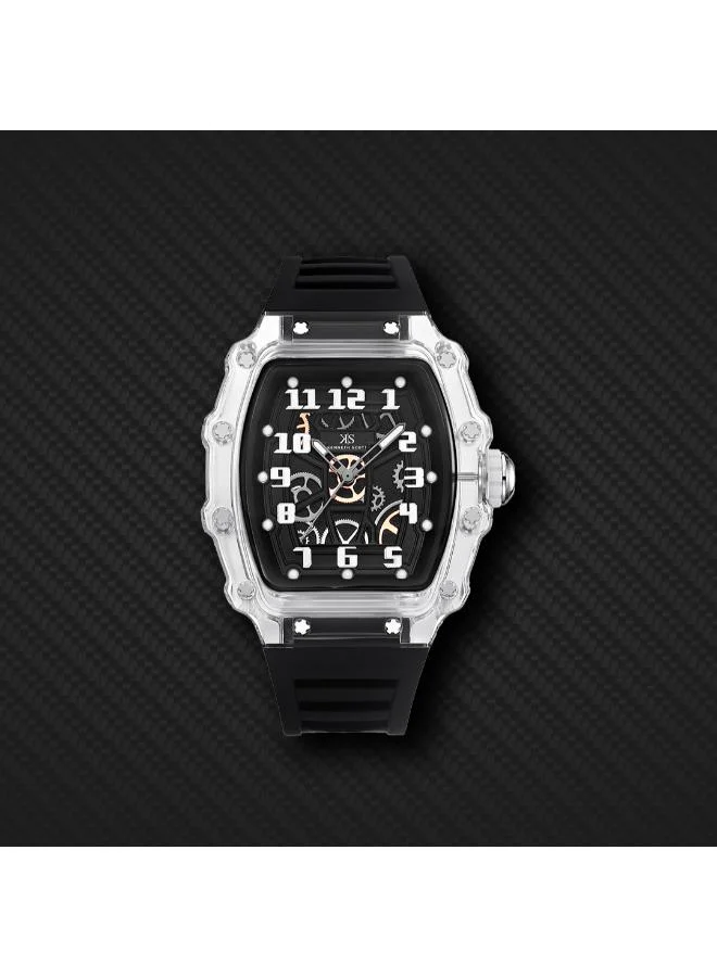 Kenneth Scott black Men's Silicone Analog Watch K25009-SSBX - 43 mm for Men | Best Price UAE
