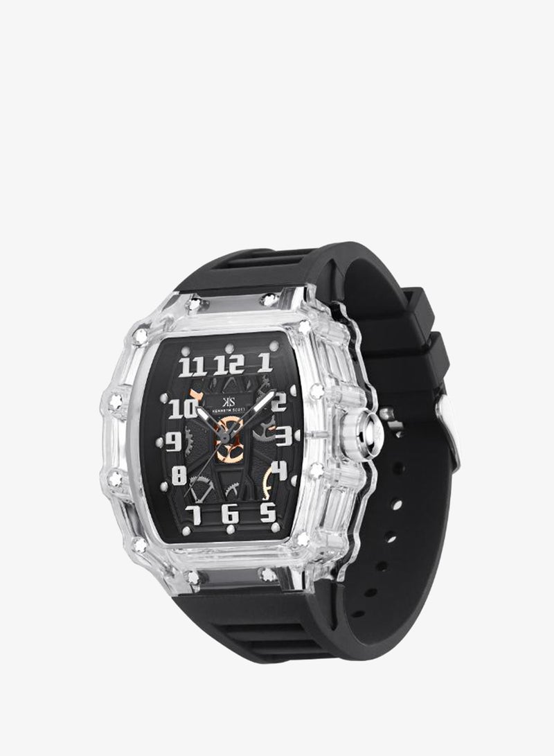 KENNETH SCOTT Men's Silicone Analog Watch K25009-SSBX - 43 mm - Image 2