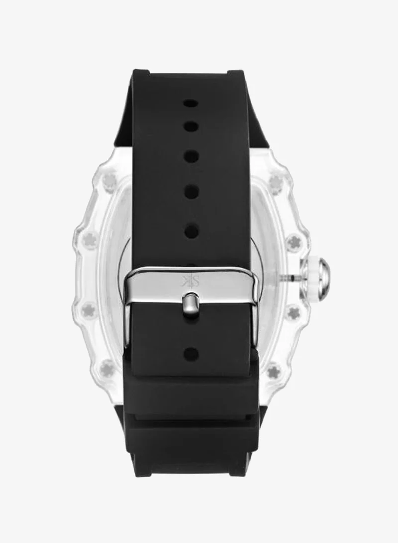 Kenneth Scott black Men's Silicone Analog Watch K25009-SSBX - 43 mm for Men | Best Price UAE