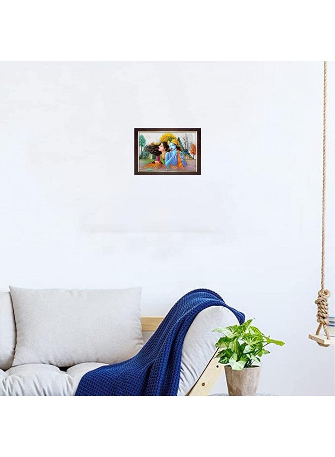 Dharvika Innovations Dharvika Innovations Radha Krishna Photo Frame Big Size Home Decoration with Sparkle Coated Lamination (14x20 Inch) - 20500 - Image 5