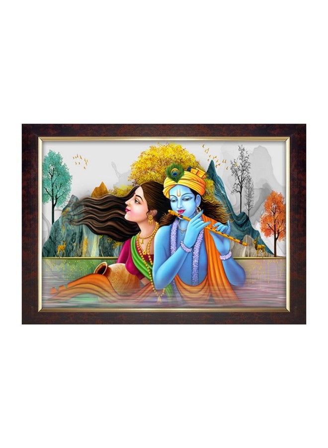 Dharvika Innovations Dharvika Innovations Radha Krishna Photo Frame Big Size Home Decoration with Sparkle Coated Lamination (14x20 Inch) - 20500 - Image 1