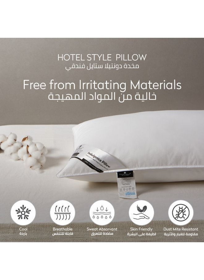 Donetella Cotton Pillow 1 Piece 1600 Gm King Size Bed Pillow 50x75 Cm Hotel Style Double Edge Stitched Premium Gel Fiber Soft Loft White  - Image 2
