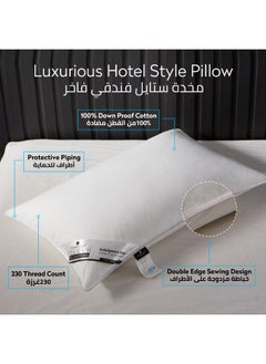 Donetella Cotton Pillow 1 Piece 1600 Gm King Size Bed Pillow 50x75 Cm Hotel Style Double Edge Stitched Premium Gel Fiber Soft Loft White  - Image 4