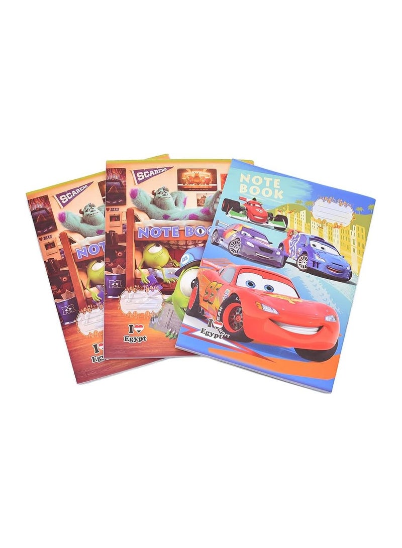 stapled math (squares) notebook 60 sheets 16 * 22 cm pack of 3 notebooks - Multicolour - Image 1