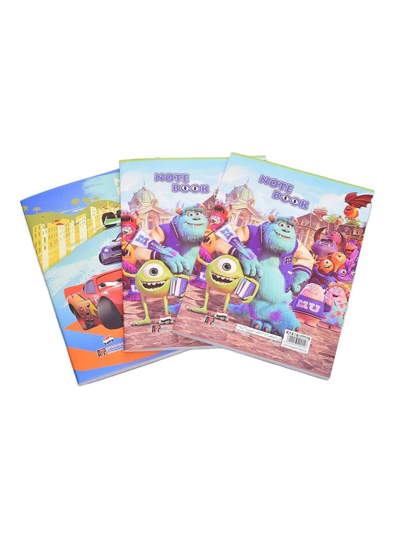 stapled math (squares) notebook 60 sheets 16 * 22 cm pack of 3 notebooks - Multicolour - Image 2