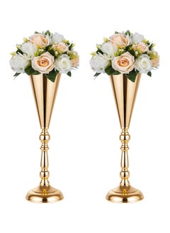 2 Pcs Tabletop Decoration Centerpiece, 16.7in Metal Wedding Flowers Gold Vase, Anniversary Birthday Party Home Decoration Flower Arrangement - pzsku/Z1890BF3F176133D7C782Z/45/_/1717582265/8d214293-2354-49b5-a3f1-7ea4b41ba0bf