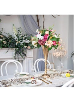 2 Pcs Tabletop Decoration Centerpiece, 16.7in Metal Wedding Flowers Gold Vase, Anniversary Birthday Party Home Decoration Flower Arrangement - pzsku/Z1890BF3F176133D7C782Z/45/_/1717582294/d2c38d70-7a7f-4b5e-b217-0669a9587c1d