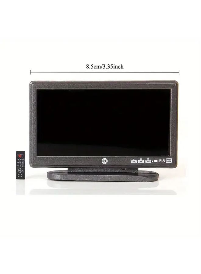 1 12 Scale Miniature TV Cabinet Model Realistic Dollhouse TV Stand With Open Shelves Vintage Living Room Decorations Diorama Accessories Photography Props Collectible Tiny Furniture For Doll House - Image 2