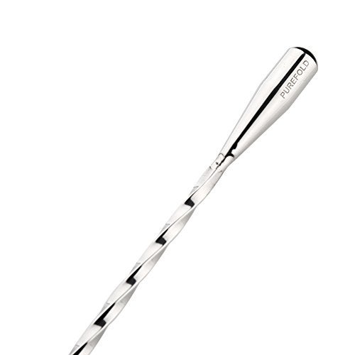 Purefold 12 Inches Stainless Steel Bar Spoon, Bartender Cocktail Shaker Cocktail Mixing Spoon,Spiral Pattern - Image 2