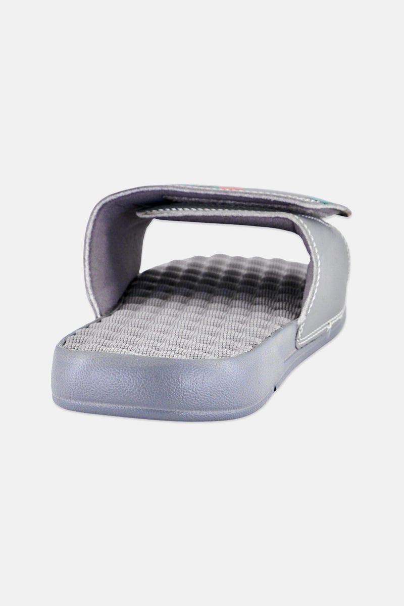 ISlide Men Boston Celtics Slip On Slides, Grey - Image 3