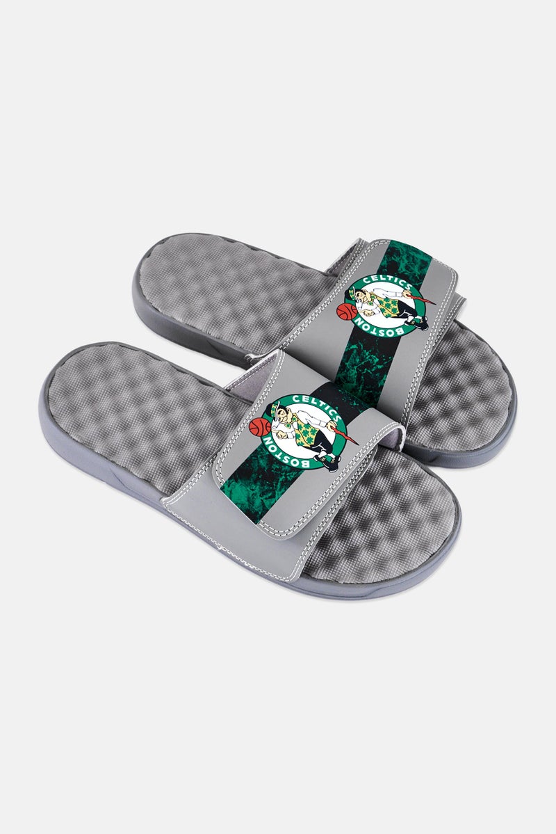 ISlide Men Boston Celtics Slip On Slides, Grey - Image 2