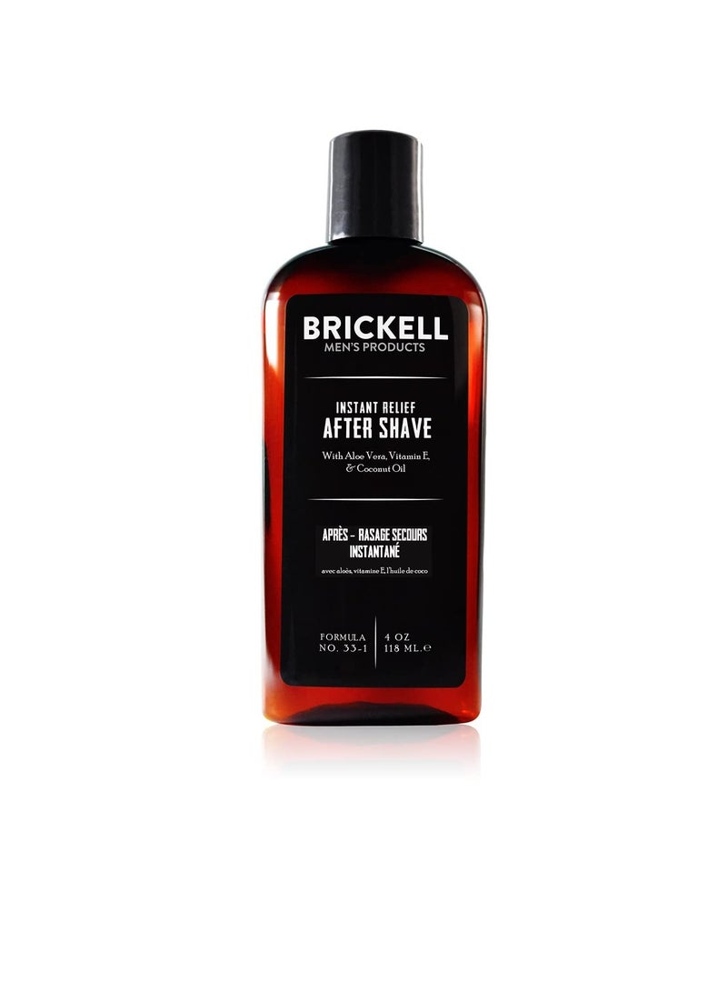 Brickell Men's Products Brickell Men's Products Instant Relief Aftershave for Men, Natural and Organic Soothing After Shave Balm to Prevent Razor Burn, 4 Ounce, Scented - Image 1