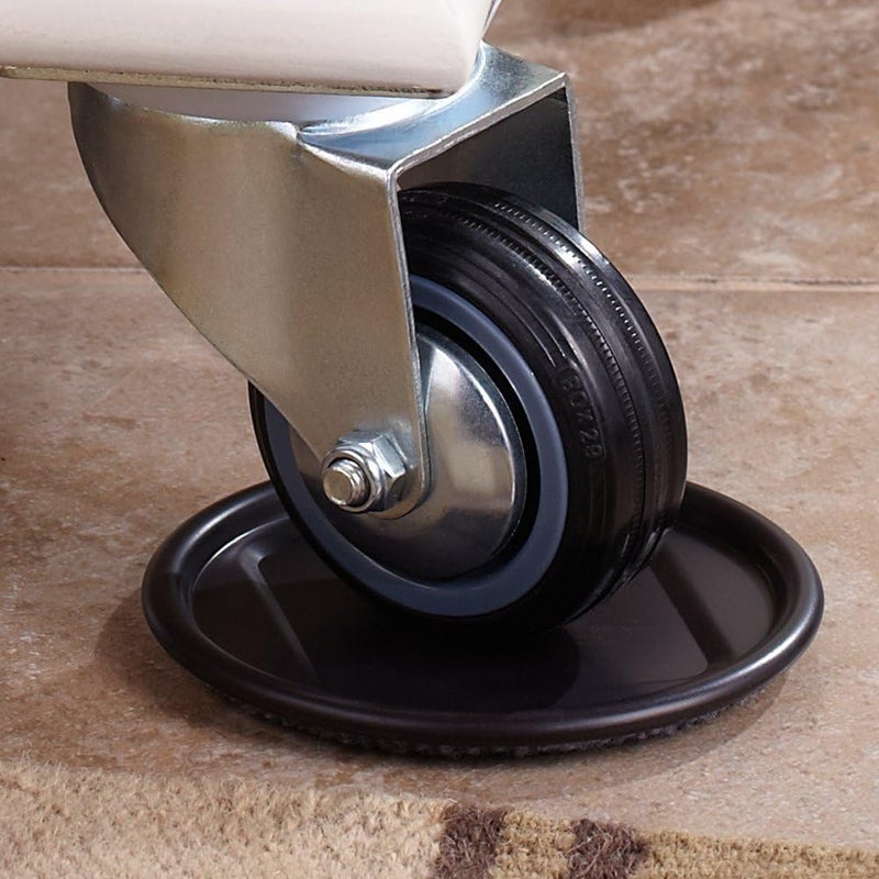 SoftTouch 4291195N Round Furniture Caster Cups with Carpeted Bottom for Hard Floors - 4 Inch, Gray (4 Piece) - Image 5