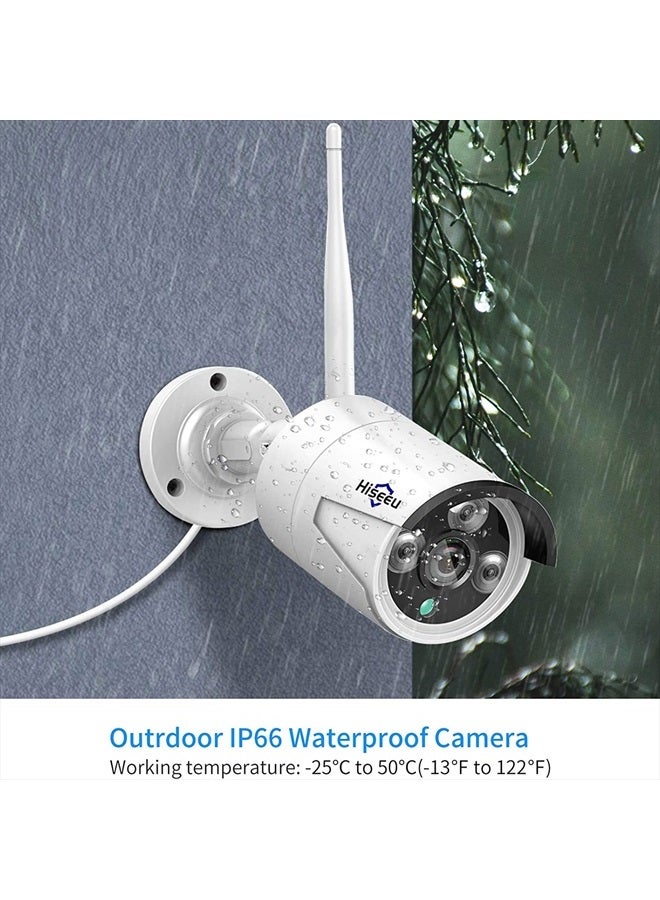 Hiseeu Camera Add on 3MP Outdoor Wireless Security Camera, Waterproof Outdoor Indoor 3.6mm Lens IR Cut Day & Night Vision with Power Adapter, Compatible 8CH Wireless Security Camera System - Image 3